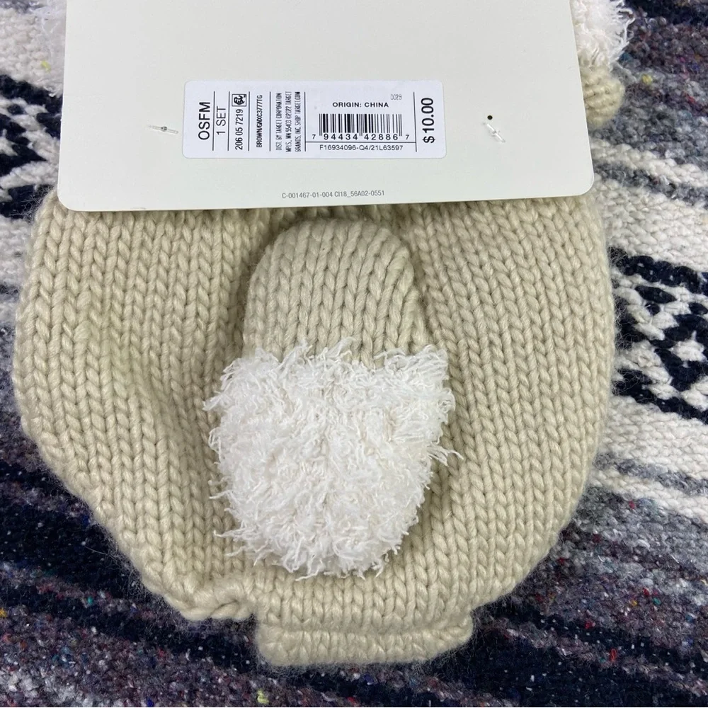 New NWT Cloud Island Baby Knit Sweater Animal Fox Hat Beanie Diaper Cover OS